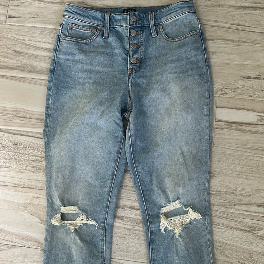 J Crew 10” skinny high rise jeans 5 button size 27